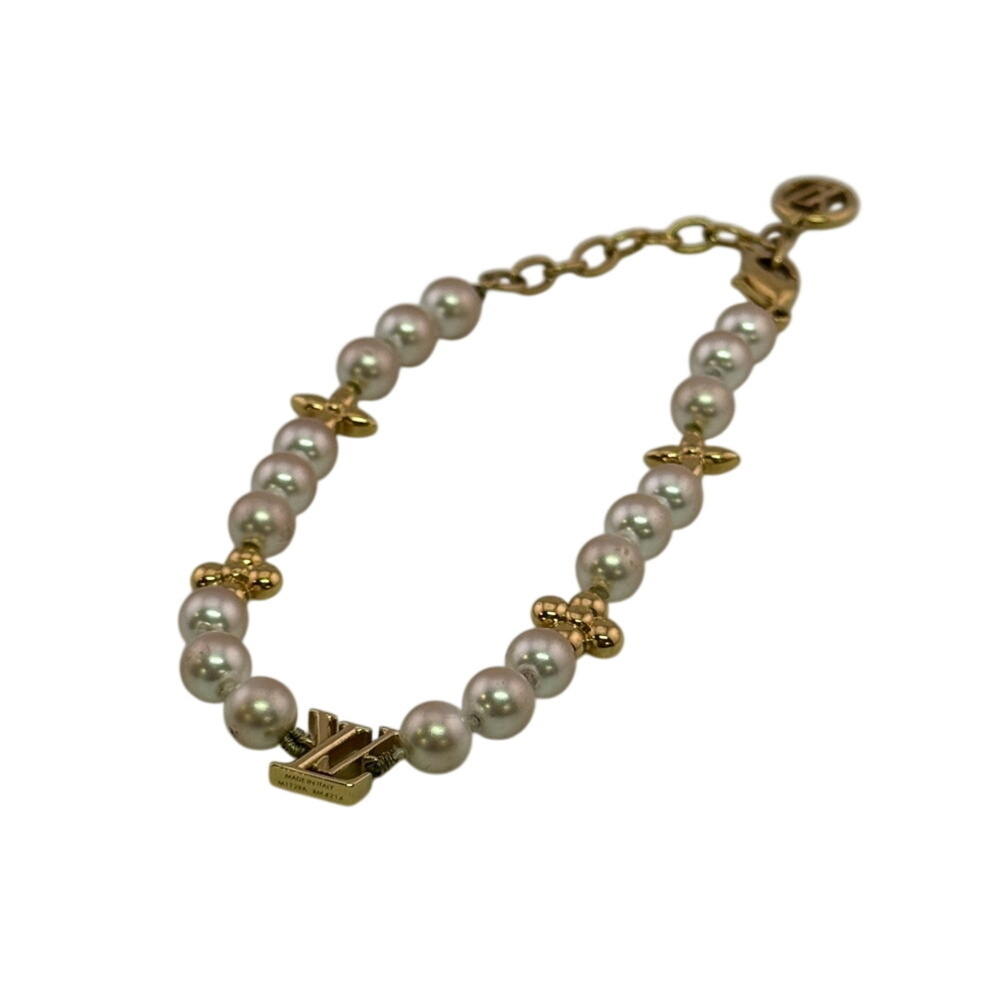 LOUIS VUITTON White Pearl Charm Bracelet